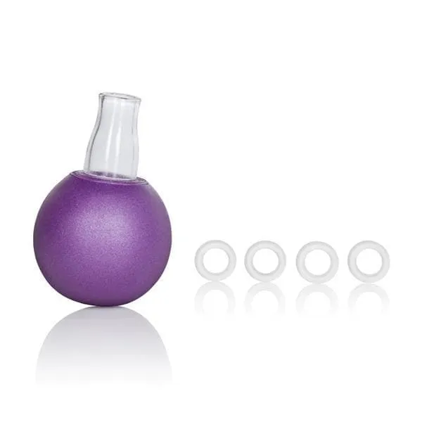 Nipple Play Squeezable Nipple Bulb with Vacuum Tube and 4 Transparent O-Rings