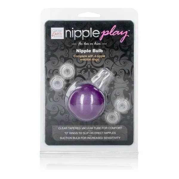 Nipple Play Squeezable Nipple Bulb with Vacuum Tube and 4 Transparent O-Rings