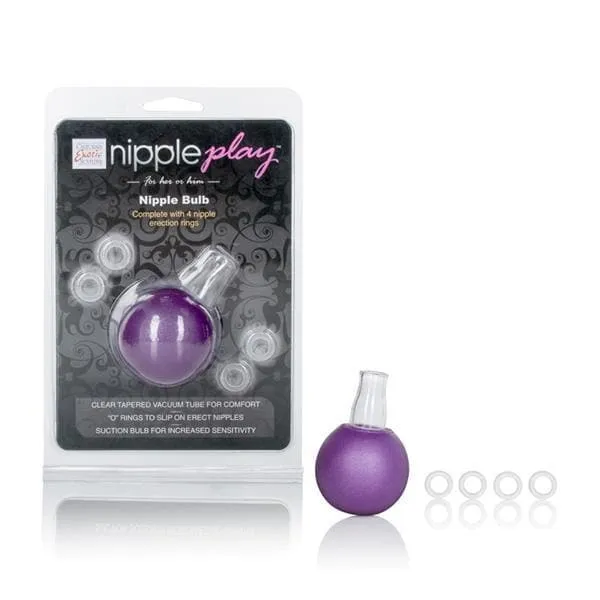 Nipple Play Squeezable Nipple Bulb with Vacuum Tube and 4 Transparent O-Rings