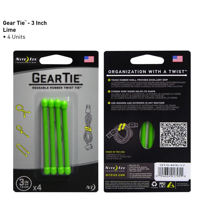 NiteIze - GEAR TIE - 3IN X 4 (7.6CM) -