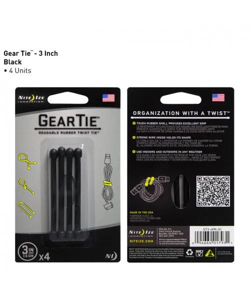 NiteIze - GEAR TIE - 3IN X 4 (7.6CM) -