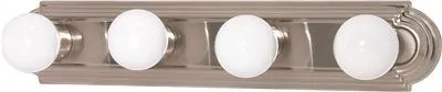 Nuvo 4-Light Racetrack Style Vanity Fixture Brushed Nickel 24 X 4-3/4 Inch  Uses (4) 15-Watt Fluorescent Gu24 Base Lamps