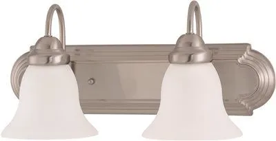 Nuvo Ballerina 2-Light Vanity Fixture Brushed Nickel 18 X 7-5/8 Inch  Uses (2) 13-Watt Fluorescent Gu24 Base Lamps