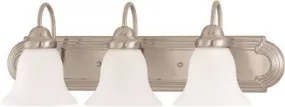 Nuvo Ballerina 3-Light Vanity Fixture Brushed Nickel 24 X 7-5/8 Inch  Uses (3) 13-Watt Fluorescent Gu24 Base Lamps