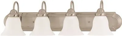 Nuvo Ballerina 4-Light Vanity Fixture Brushed Nickel 30 X 7-5/8 Inch  Uses (4) 13-Watt Fluorescent Gu24 Base Lamps