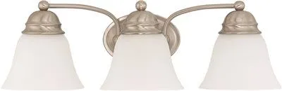 Nuvo Empire 3-Light Vanity Fixture Brushed Nickel 20-1/2 X 6-1/8 Inch  Uses (3) 13-Watt Fluorescent Gu24 Base Lamps