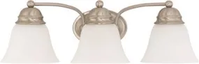 Nuvo Empire 3-Light Vanity Fixture Brushed Nickel 20-1/2 X 6-1/8 Inch  Uses (3) 13-Watt Fluorescent Gu24 Base Lamps