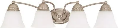 Nuvo Empire 4-Light Vanity Fixture Brushed Nickel 28-3/4 X 6-1/8 Inch  Uses (4) 13-Watt Fluorescent Gu24 Base Lamps