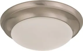 Nuvo Flush Mount Ceiling Fixture Brushed Nickel 11-1/2 Inch  Uses (1) 18-Watt Fluorescent Gu24 Base Lamp