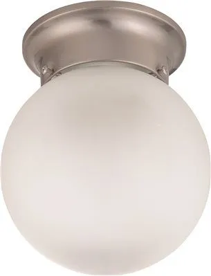 Nuvo Flush Mount Ceiling Fixture Brushed Nickel 6 Inch  Uses (1) 13-Watt Fluorescent Gu24 Base Lamp