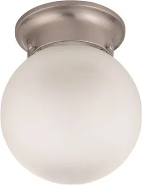 Nuvo Flush Mount Ceiling Fixture Brushed Nickel 6 Inch  Uses (1) 13-Watt Fluorescent Gu24 Base Lamp