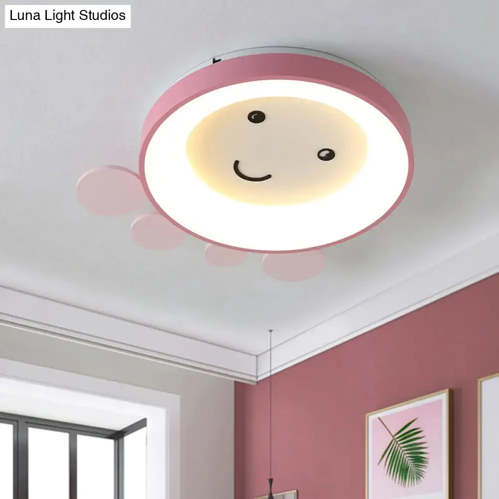 Octopus Acrylic Ceiling Light for Nursery School in Kids Pink/Blue