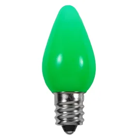 Opaque C7 LED Bulbs - Green - 25 Pack