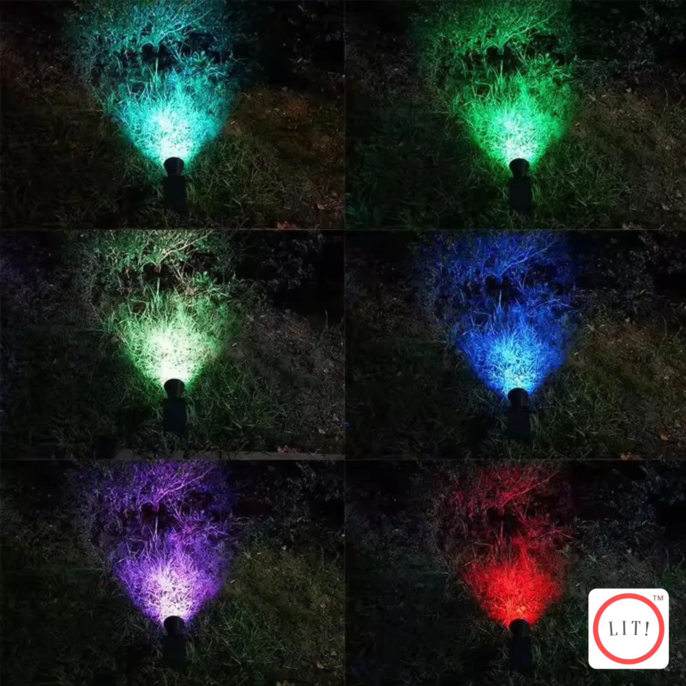 (Pack of 5) 2-in-1 Solar Powered Quad LED Adjustable Spot Light