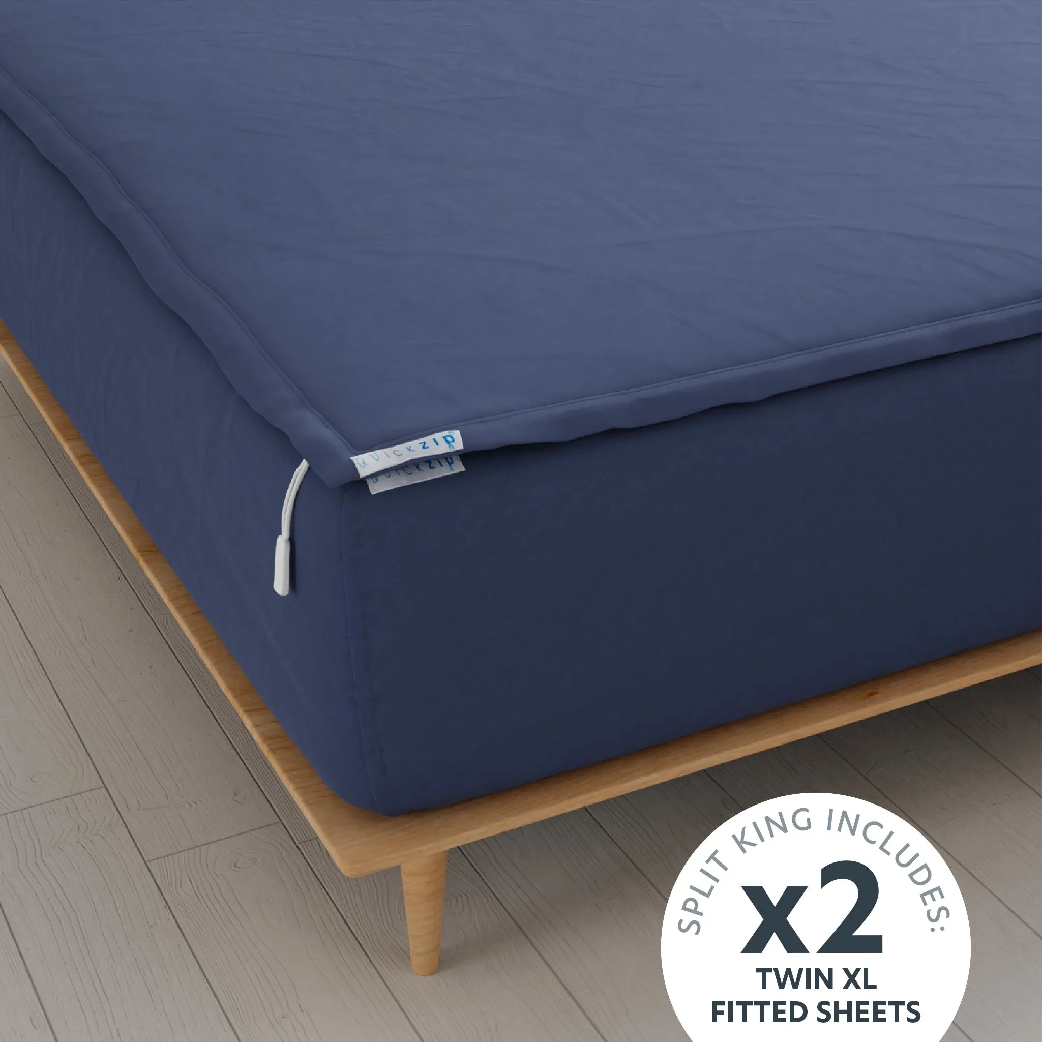 Percale Fitted Sheet (Base   Zip Sheet ) - Split King