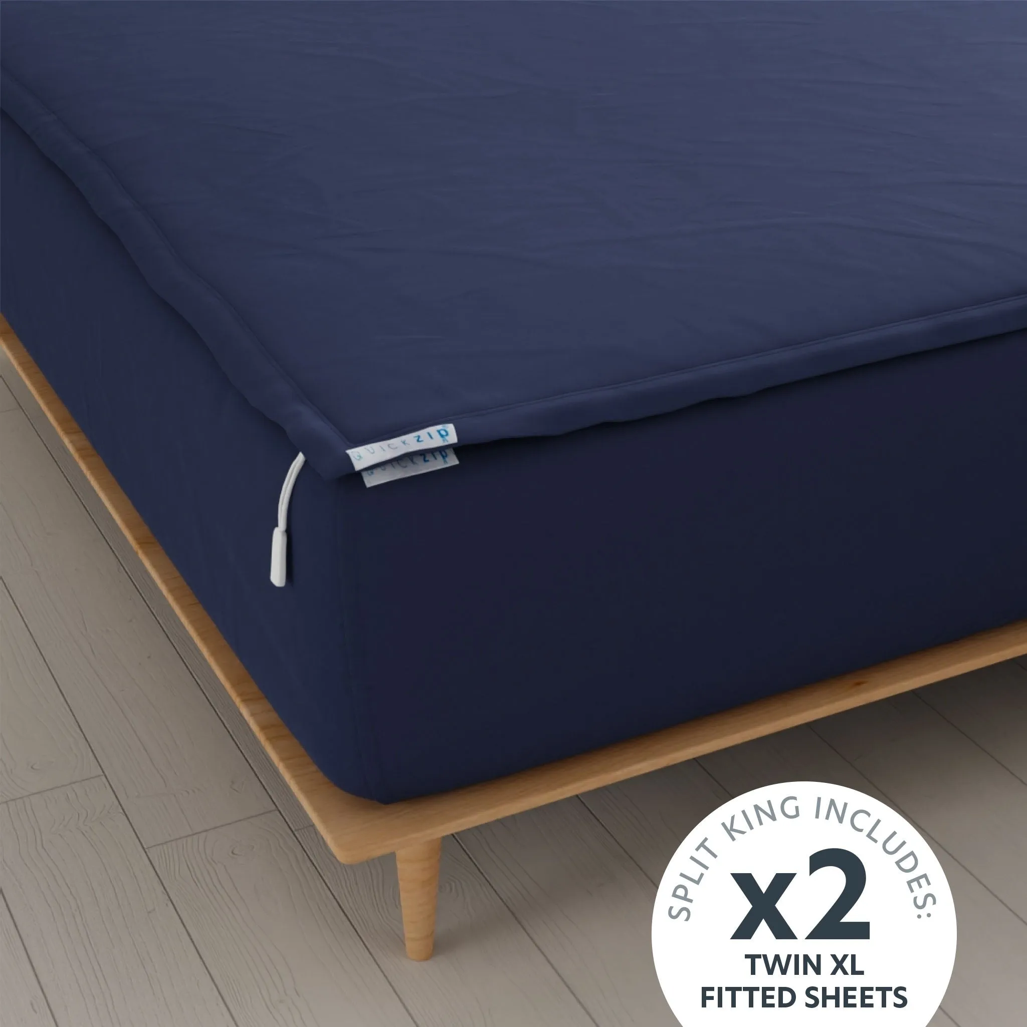 Percale Fitted Sheet (Base   Zip Sheet ) - Split King