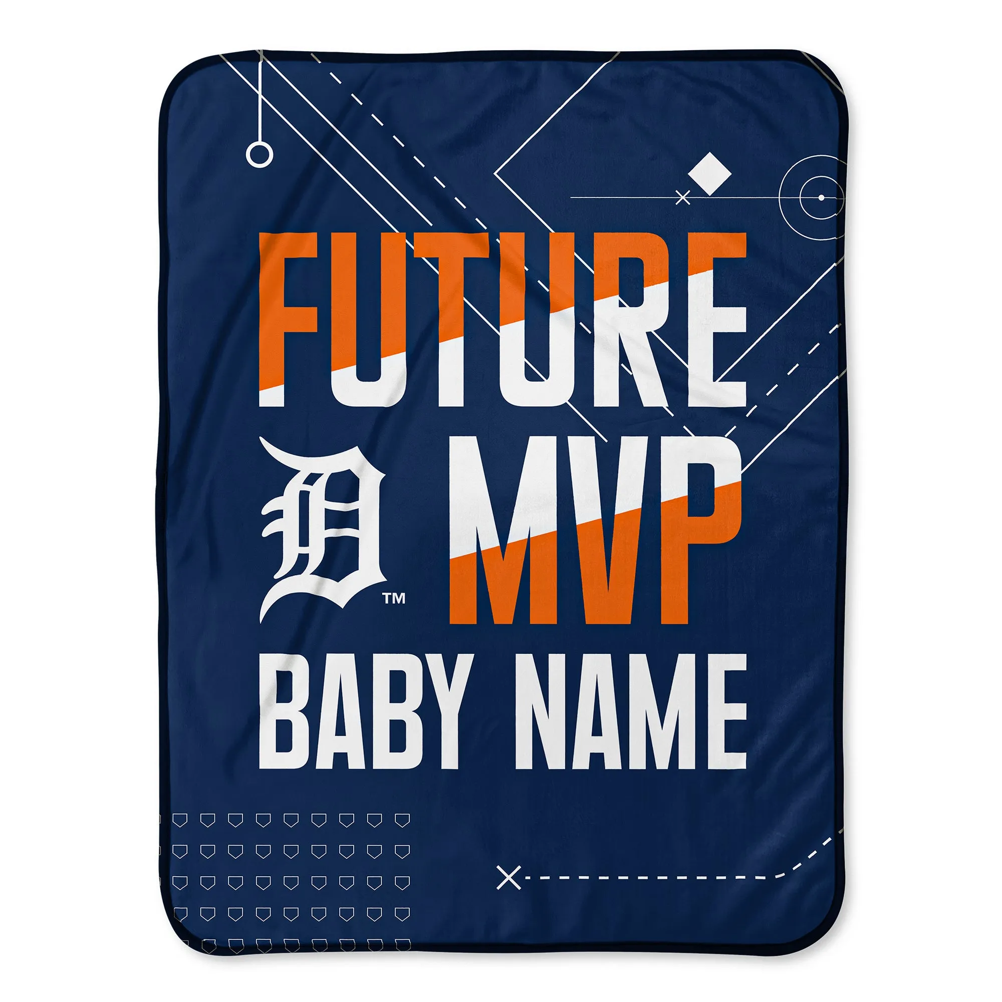 Personalized Detroit Tigers MVP Baby Pixel Fleece Blanket