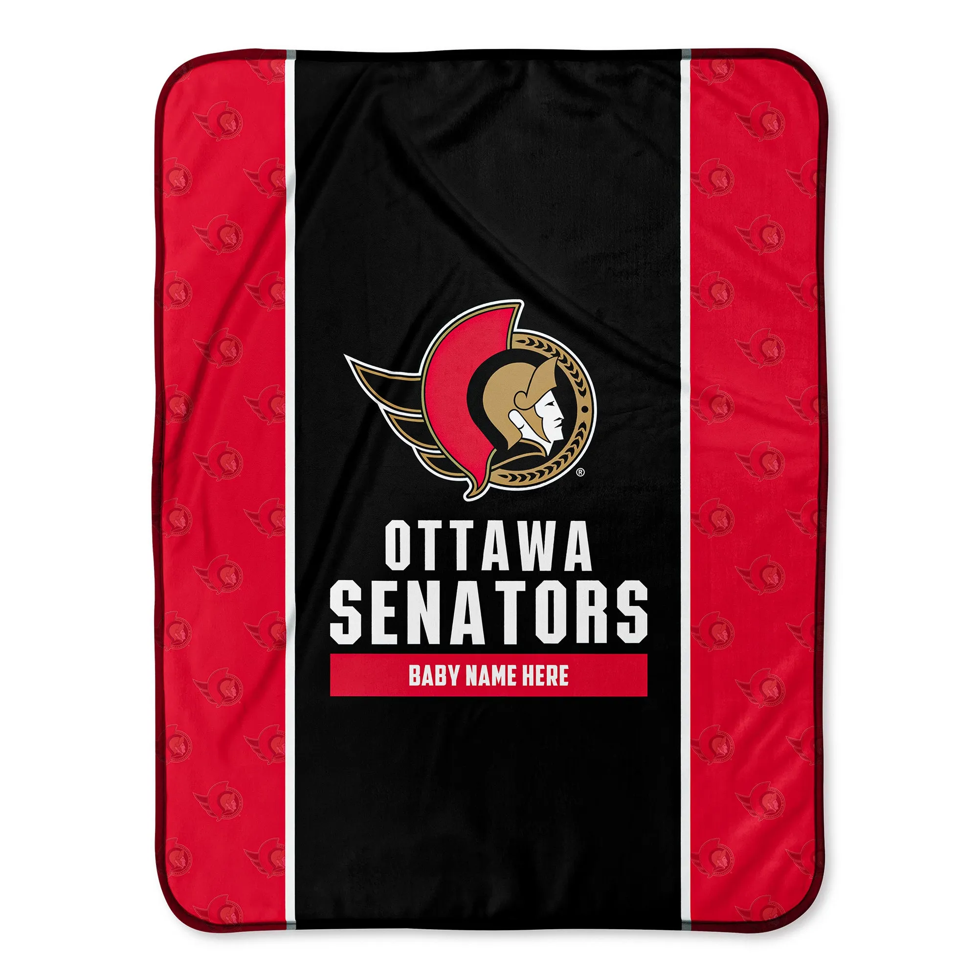 Personalized Ottawa Senators Icon Baby Pixel Fleece Blanket