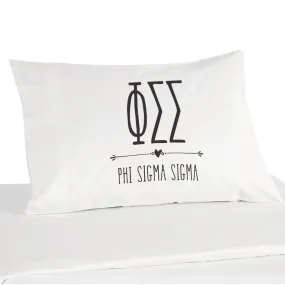 Phi Sigma Sigma Boho Greek Letters and Name Pillowcase