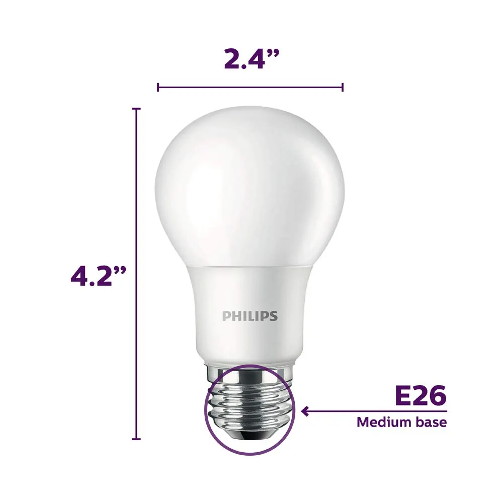 Philips LED High Lumen 100 Watt A19 Frosted Light Bulb, Non-Dimmable, 1500 Lumen, Daylight