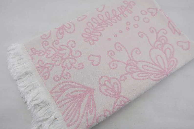 Pink Sea Life 100% Cotton Towel