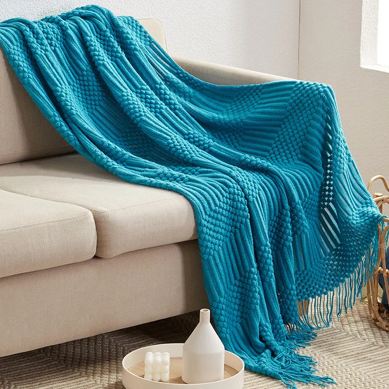 Plain Bubble Knit Blanket