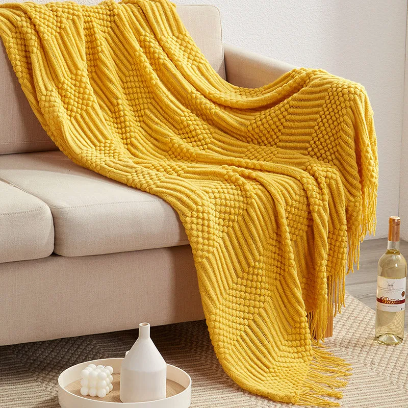 Plain Bubble Knit Blanket