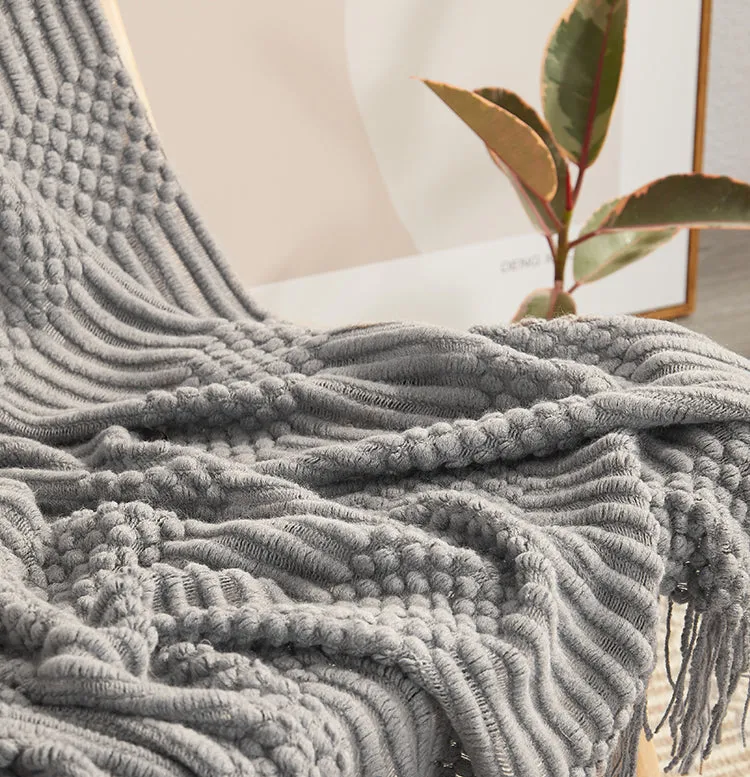 Plain Bubble Knit Blanket