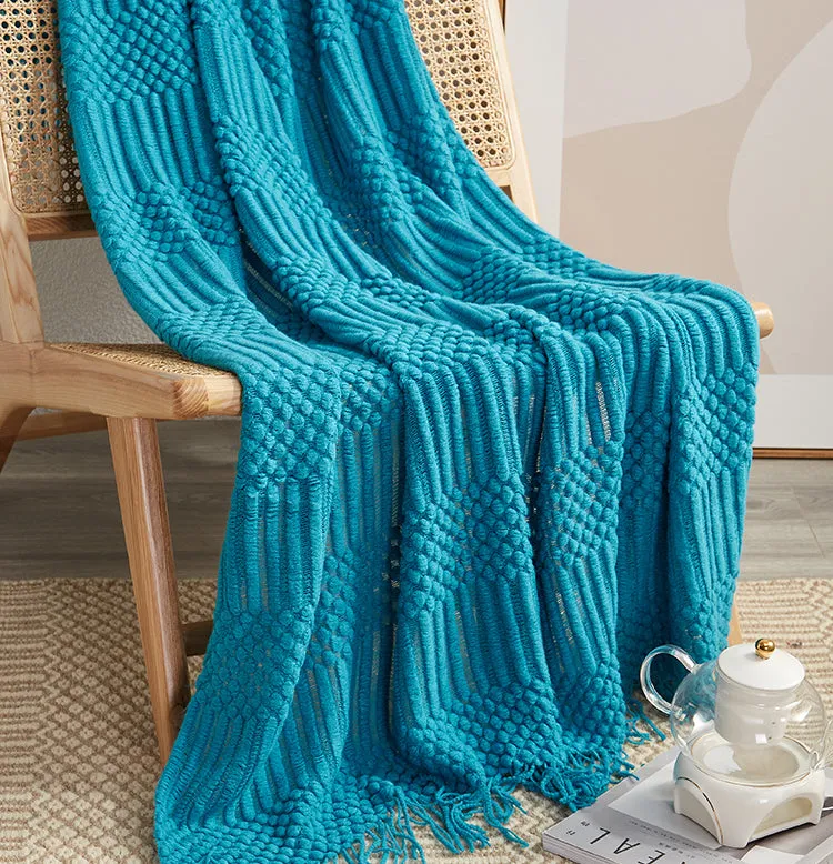 Plain Bubble Knit Blanket