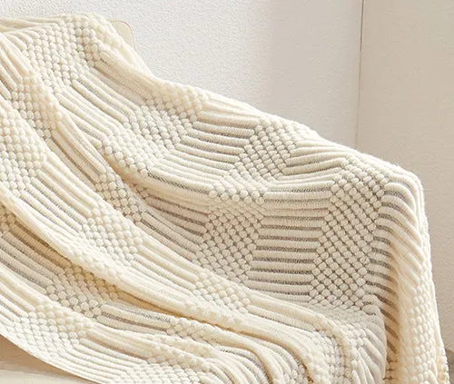 Plain Bubble Knit Blanket