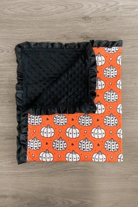 Polka Dot Pumpkin Minky Blanket