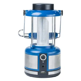 Portable Solar LED Lantern with 5.5v USB Output in Blue Solar Lighting Direct