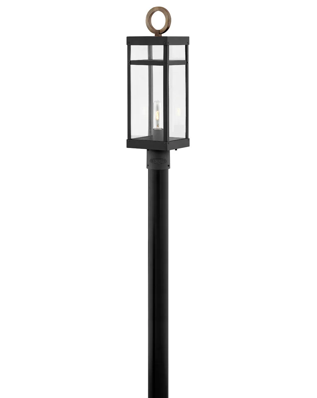 Porter LED Post Top or Pier Mount Lantern in Black