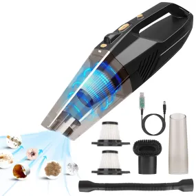 Powerful Handheld Car Vacuum Cleaner - 120W, 8000PA, Cordless, Wet/Dry, Accessory Kit