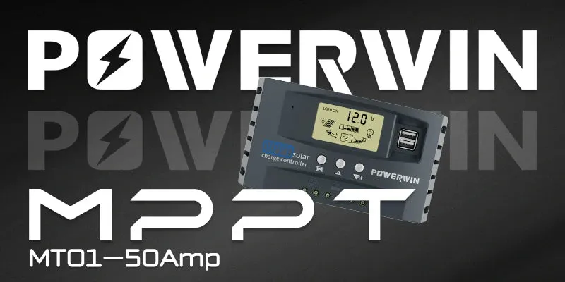 POWERWIN MPPT 12/24V 30A/50A Solar Controller Auto Micro MPPT Solar Power Voltage Dual USB LCD Display For LiFePo4 Battery