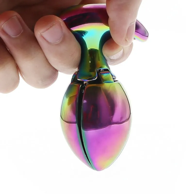 Rainbow Locking Butt Plug