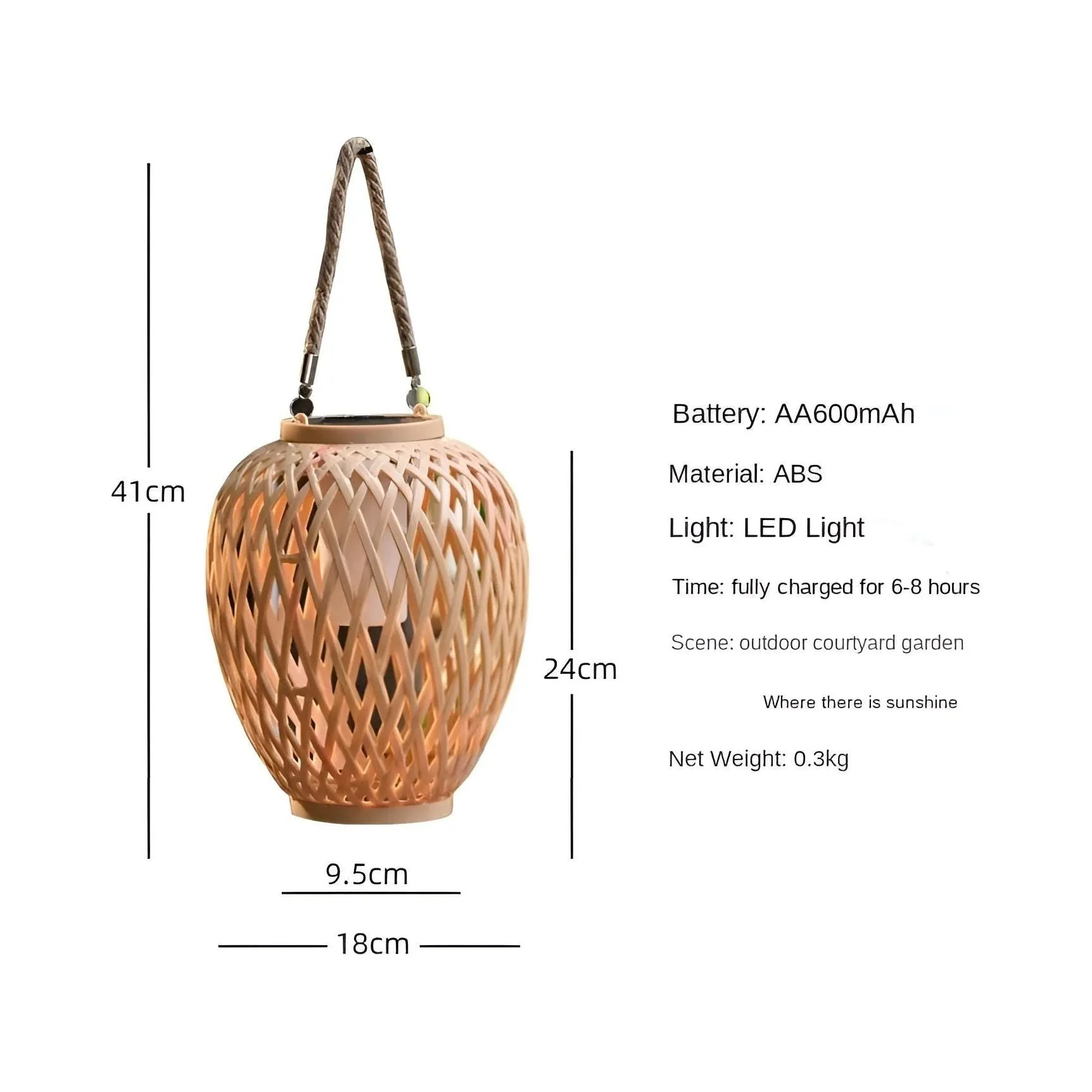 Rattan Light - Kreative Rattan Solar Garten Deko Lampe