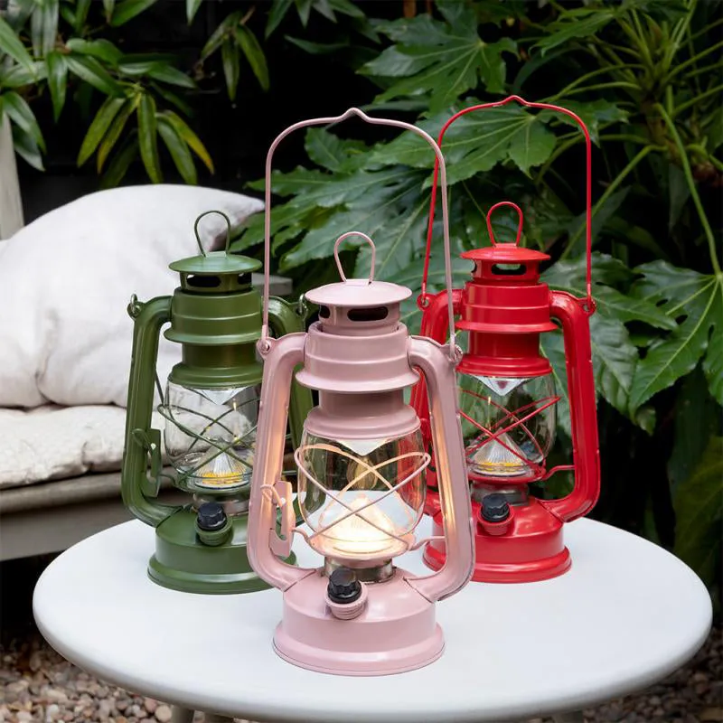 Rex Led Hurricane Lantern - Pink