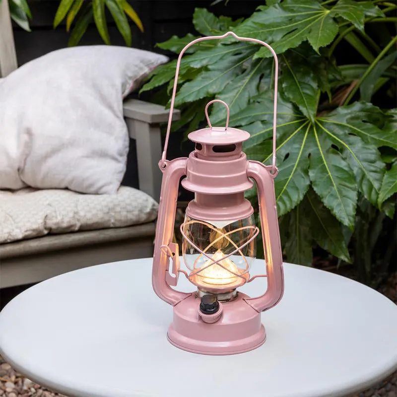 Rex Led Hurricane Lantern - Pink