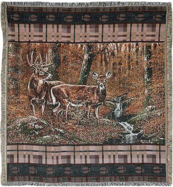 Rivers Edge 50" x 60" Deer Tapestry Throw