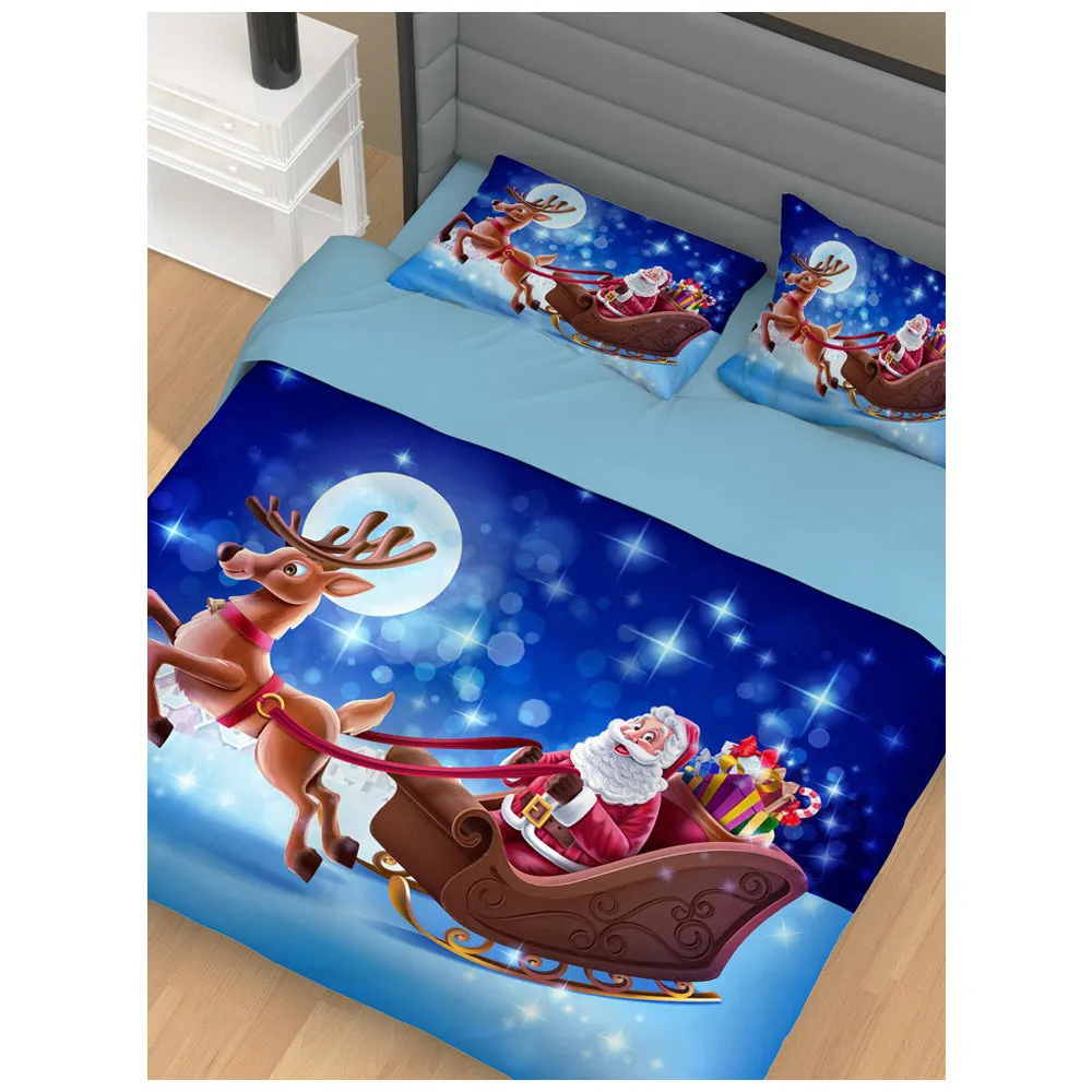 Santa's Three-piece Duvet Cover Under The Stars