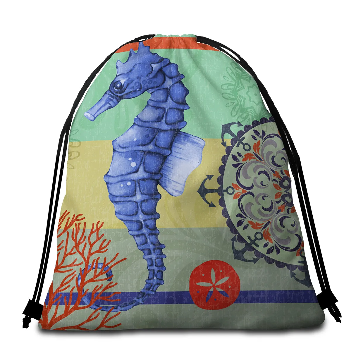 Seahorse Passion Round Beach Towel