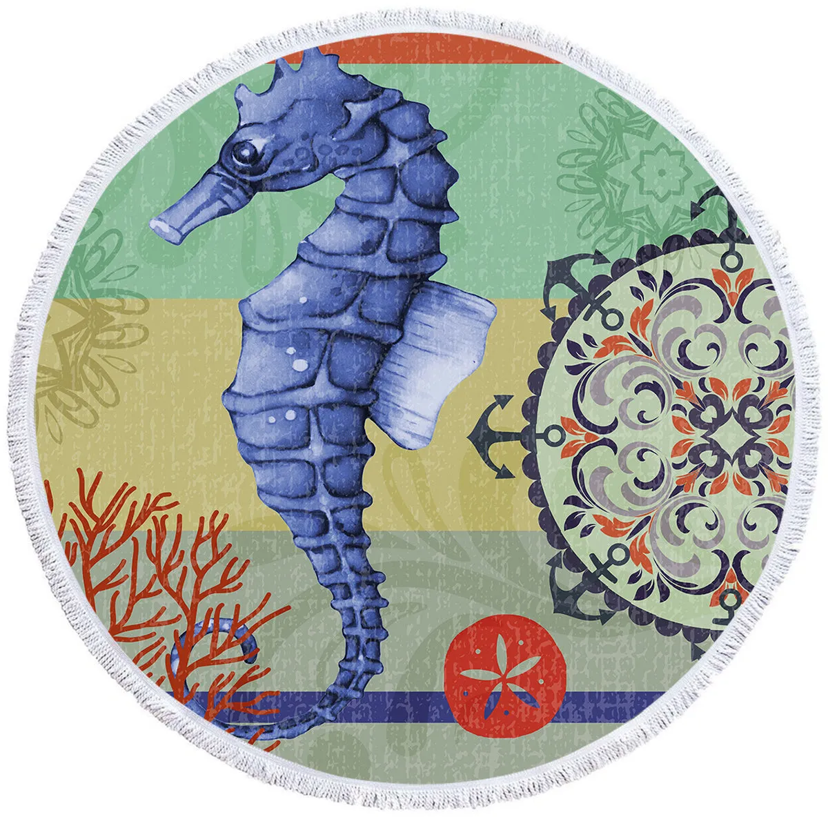 Seahorse Passion Round Beach Towel