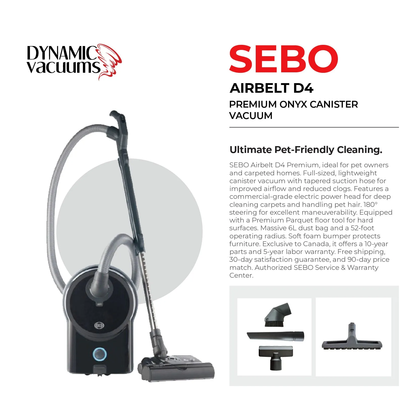 Sebo Airbelt D4 Premium Onyx Canister Vacuum