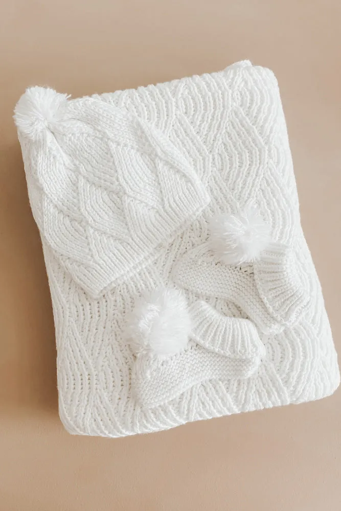 Shell Stitch Blanket Milk