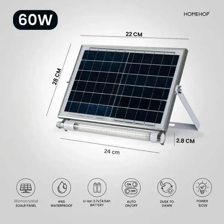 Solar 60W LED Tube Light Waterproof Wall Lights for Home, Garden, Outdoor ( 3M Cable, Cool White )