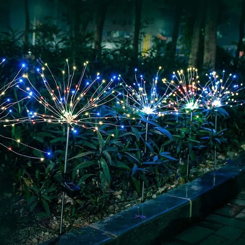 Solar Fireworks Lamp Outdoor Lawn Lights