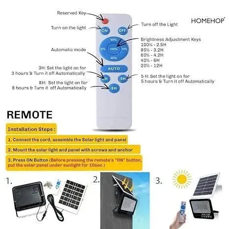 Solar garden flood lights automatic 40W LED light with Remote (Pack of 2)