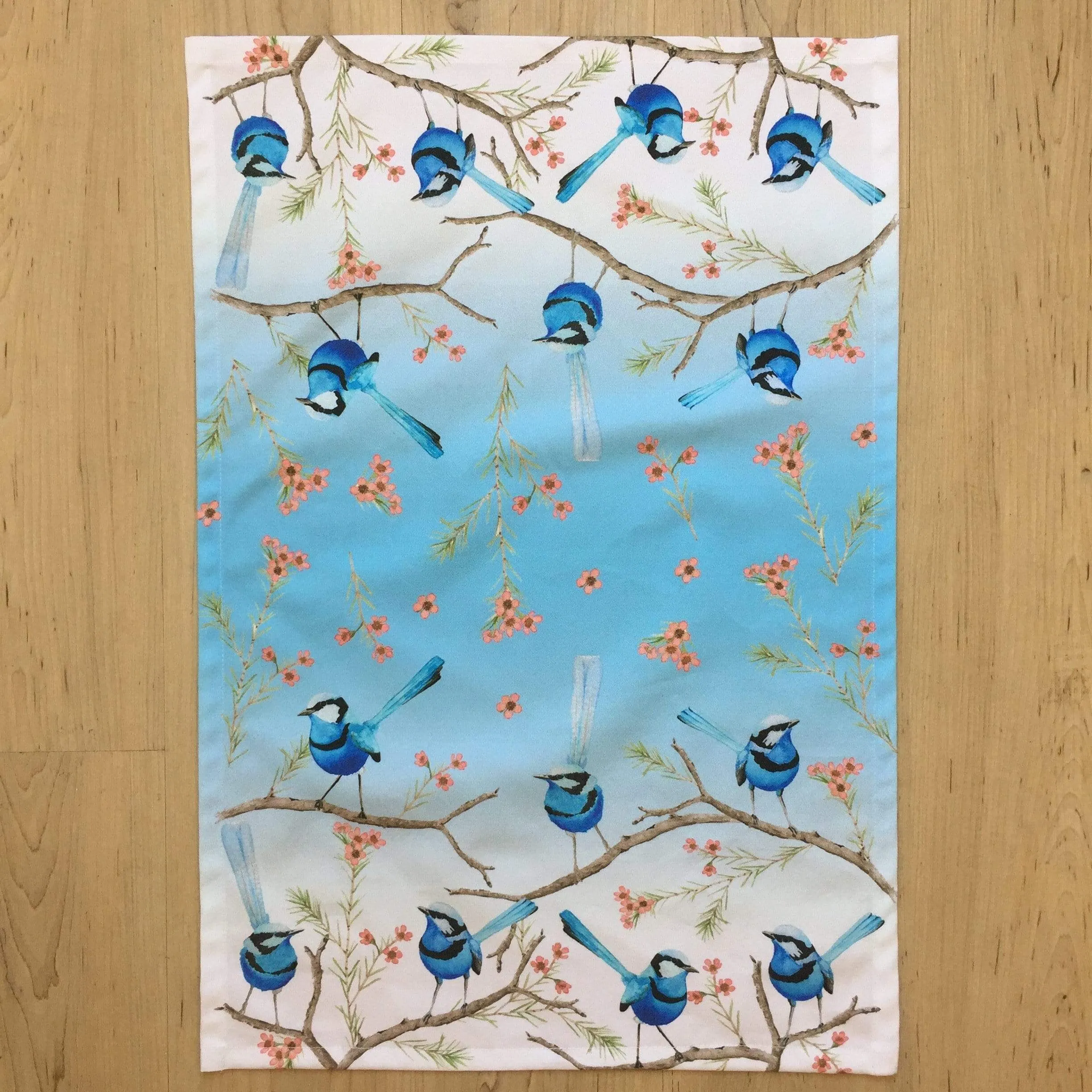 Splendid Blue Wren Tea towel