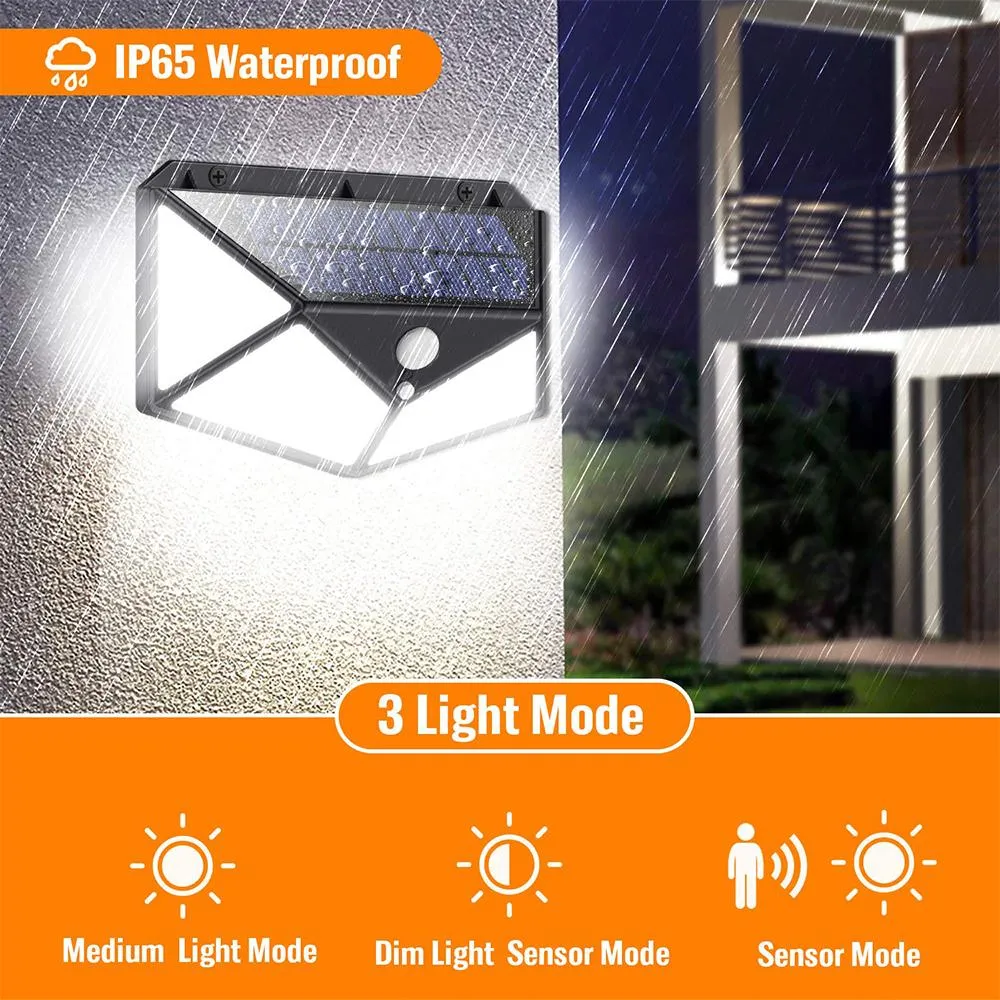 Split Type Solar 100COB Led Induction Wall Light Indoor Outdoor Garden